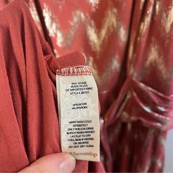 SOFT SURROUNDINGS Alessandra Metallic Chevron Stripe Maxi Dress 2BQ52 - Picture 8 of 9